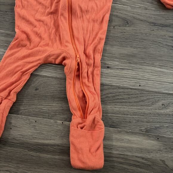Scainf Baby Boy Unisex Bamboo 3/6mo Zipper Sleeper Outfit Pajama Orange Pumpkin - Picture 2 of 6